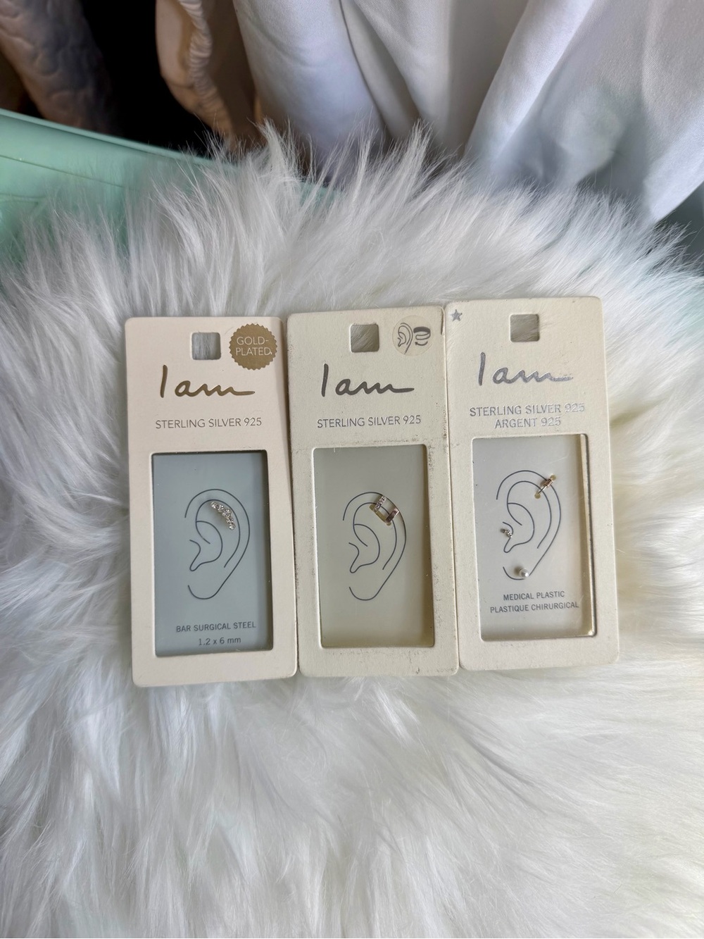 I Am Sterling Silver 925 Gold-Plated and Silver Ear Cuff Set - Mixed Metallic